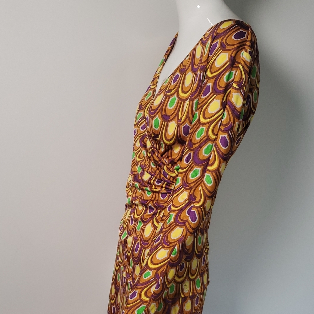 VINTAGE Emilio Pucci 77RN21 Peacock Print Silk Jersey 2pc Set - Top & Skirt - Picture 7 of 16
